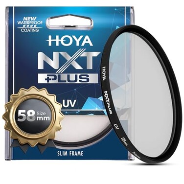 Hoya NXT Plus 58mm UV Filter Schott B270 Clear Glass with 10Layer HMC MultiCoating for 98 Light Transmission Waterproof TopCoat Aluminum Frame Camera Lens Filter for Sharp Clear Images