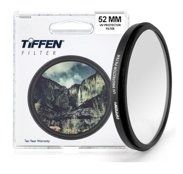 Tiffen 52UVP Slim 52mm UV Protection Filter for Camera Lens Clear Optical Glass Impact Resistant