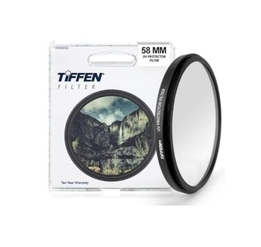 Tiffen 58UVP Slim 58mm UV Protection Filter for Camera Lens Clear Optical Glass Impact Resistant