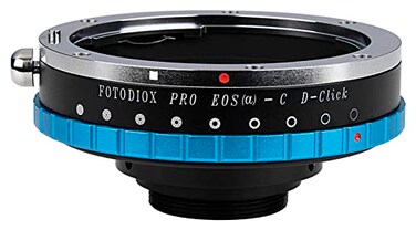 Fotodiox Pro IRIS Lens Mount Adapter Compatible with Canon EOS EF Full Frame Lenses to CMount Cameras
