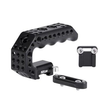 Nitze Quick Release NATO Handle with NATO Rail and Cold Shoe Adapter Mini Ergonomic Camera Top Handle for Camera Rigs Lil Stinger Series PA28MAK