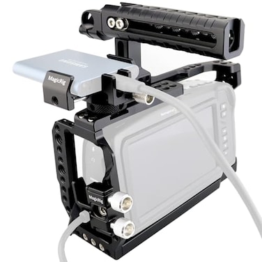 MagicRig BMPCC 4K 6K Full Cage with NATO Top Handle T5 T7 T9 SSD Mount Bracket Cable Clamp Lock15mm Rod Clamp for Blackmagic Pocket Cinema Camera 4Kfor Blackmagic Pocket Cinema Camera 6K