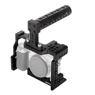 Poyinco Camera Cage kit for Sony A7 IIA7 IIIA7 SIIA7M3A7 RIIA7 RIII with Cold Shoe MountsTop HandleThreaded Holes for Professional