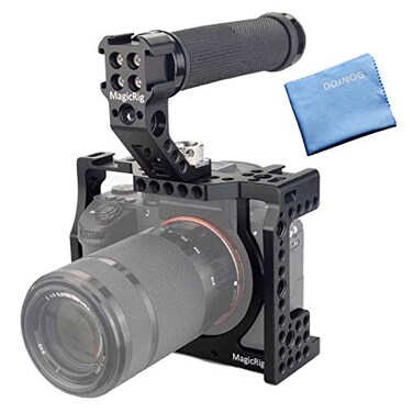 MAGICRIG A7RIII A7III A7M3 Full Cage Only for Sony A7RIII A7R3 A7III A7M3A7R Mark IIIILCE7RM3with 5 Cold Shoe Mount 1420 3816 ARRI Threads Hole Rubber ARRI Locating Top Handle