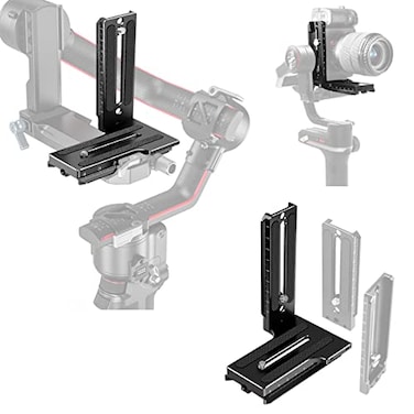 EaxanPic Aluminum L Bracket Vertical Horizontal Switching Quick Release Plate for DJI Ronin RS2 RSC2 Zhiyun WeebillS Gimbal Stabilizer Tripod Monopod and SLRs