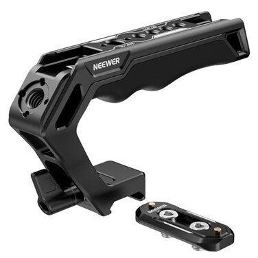 NEEWER Top Handle and NATO Rail Kit Comfort Silicone Grip with Quick Release NATO Clamp 3 Cold Shoes and 14 38 ARRI Threads Compatible with SmallRig Camera Cage Video Rig CA008