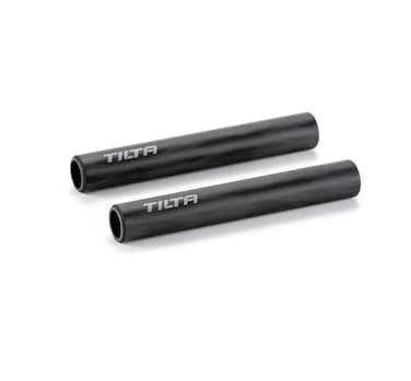 Tilta 2X Carbon Fiber Rods 15mm for Rail Support System Increased Strength Limited Reflection Lightweight DSLR Shoulder Rig Camera Stabilizer Cage Matte Box 10cm
