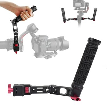 EaxanPic Briefcase Sling Handgrip for DJI Ronin RS3RS2RSC2 Adjustable DualDirectional NATO Extension Handle Grip for Gimbal with 2 Cold Shoes and 14 38 Threaded Holes