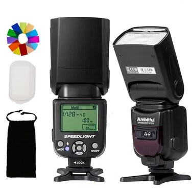 AMBITFUL AF970 Camera Flash Speedlite for Canon Nikon Sony Olympus Fuji Panasonic24G Wireless Flash Recycle Time 0125sAdjustable Flash Head WLCD PanelSingleContact Hotshoe