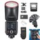 Godox V100F Flash for Fuji CameraRound Head Camera Flash SpeedliteTTL Touch Screen 24G Wireless X System for FujiGodox V1 Upgrade