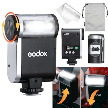 Godox Flash Godox iA32 Mini Camera Flash Automatic Flash GN 15 8 Power Levels25sRecycle490 Flash TimesAutoManual ModesMini Flash forCanonNikonSonyFujiCamerasNot Compatible for Sony ZV1F