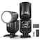 NEEWER Z2PROC 24G TTL Round Head Flash Speedlite Compatible with Canon Wireless Compatible with Godox Upgraded UI 76Ws 18000s HSS TTLM TCM Switch 72V3000mAh Battery 600 Full Power Flash