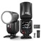 NEEWER Z2PROC 24G TTL Round Head Flash Speedlite Compatible with Canon Wireless Compatible with Godox Upgraded UI 76Ws 18000s HSS TTLM TCM Switch 72V3000mAh Battery 600 Full Power Flash
