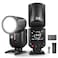 NEEWER Z2PROS 24G TTL Round Head Flash Speedlite Compatible with Sony Wireless Compatible with Godox 76Ws 18000s HSS Upgraded UI TTLM TCM Switch 72V3000mAh Battery 600 Full Power Flash