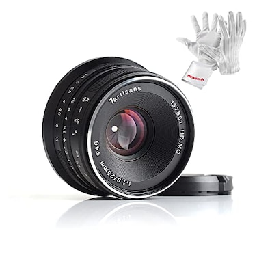 7artisans 25mm F18 Manual Focus Prime Fixed Lens for Olympus and Panasonic Micro Four Thirds MFT M43 Cameras Black