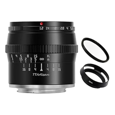 TTArtisan 50mm F12 APSC Manual Focus Large Aperture Fixed Focus Lens Black for PanasonicOlympus M43 Micro 43 Micro Four Third MFT Mount GF7 GF8 GF9 GH1 GH2 GM1 GM5 etc