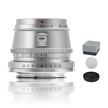 TTArtisan 35mm F14 Silver APSC Portrait Lens for Sony E Mount A9 A7R IV A7R III A7R II A7SII A7III A7II A7C A5000 A5100 A6000 A6100 A6300 A6400 A6500 A6600 NEX3 NEX5 MEX6 NEX7 Silver