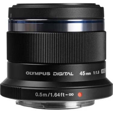 OM SYSTEM Olympus MZuiko Digital 45mm F18 Black for Micro Four Thirds System Camera Compact Design Beautiful Bokeh Bright