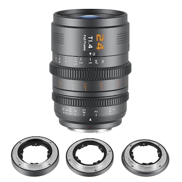SIRUI VP1 Vision Prime 1 T14 Full Frame Cine Lens 24mm Manual Focus Cinema Lens with PreInstalled E Mount Interchangeable RFZL Mounts Metal Gray