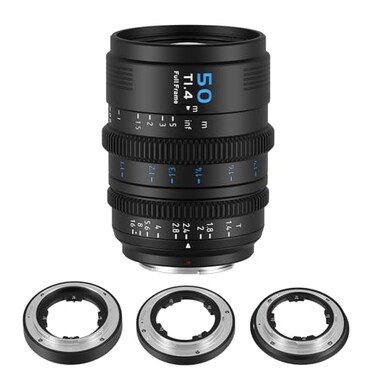 SIRUI VP1 Vision Prime 1 T14 Full Frame Cine Lens 50mm Manual Focus Cinema Lens with PreInstalled E Mount Interchangeable RFZL Mounts Black