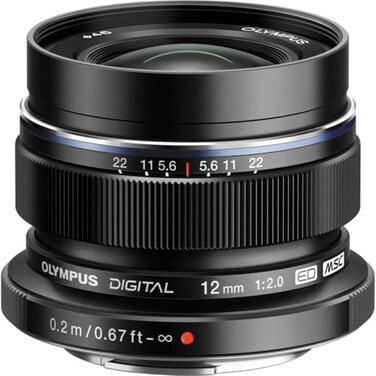 OM SYSTEM Olympus MZuiko Digital ED 12mm F20 Black for Micro Four Thirds System Camera Compact Wide Angle Lens for Starry Sky and Landscape