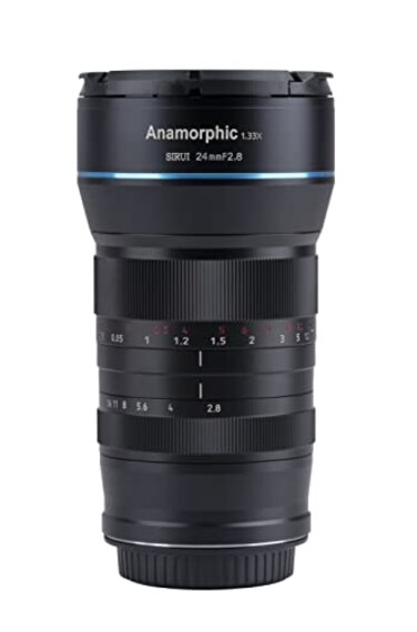 SIRUI 24mm Anamorphic Lens F28 133X S35 Camera Lens for RF Mount Blue Flare