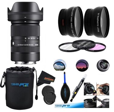 Sigma 1850mm f28 DC DN Contemporary Lens for Sony E with Sunshine Photo Professional Bundle