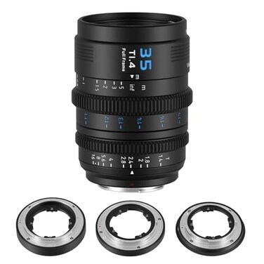 SIRUI VP1 Vision Prime 1 T14 Full Frame Cine Lens 35mm Manual Focus Cinema Lens with PreInstalled E Mount Interchangeable RFZL Mounts Black