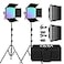 GVM Great Video Maker GVM 1200D RGB LED Video Light 50W Video Lighting Kit with APP Control 3200K5600K Photography Lighting kit for Studio Aluminum Alloy Shell20 Scene Modes CRI97 2Pack with Softbox
