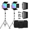 GVM Great Video Maker GVM 1200D RGB LED Video Light 50W Video Lighting Kit with APP Control 3200K5600K Photography Lighting kit for Studio Aluminum Alloy Shell20 Scene Modes CRI97 2Pack with Softbox