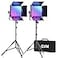 GVM Great Video Maker GVM 800D RGB Led Video Light 2PCS Video Lighting Kit with APP Control 40W Photography Lighting Led Panel Light with 18 Kinds of The Scene Lights for Studio YouTube 3200K5600K CRI