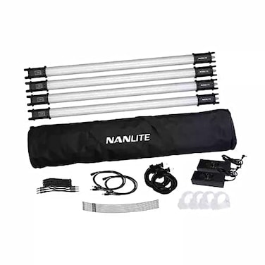Nanlite PavoTube II 15C 2 LED Tube Lights with AC Chargers Mounts and Case 4 Light Kit