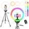 Sensyne 10 RGB Ring Light with 50 Extendable Tripod Stand Circle Lights with Phone Holder for Live StreamMakeupYouTube VideoTikTok Compatible with All Phones