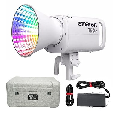 Aputure Amaran 150c COB Video LightRGBWW 150W2500K to 7500K CCT with GM Adjustment15610 lux 1m with Hyper ReflectorAPP Control White
