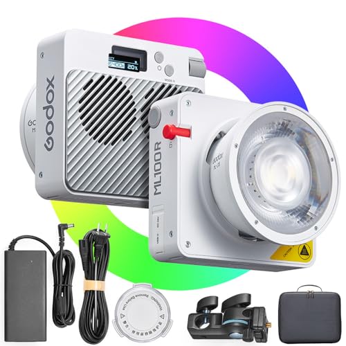Godox Godox ML100r Rgb Led Video Light 1800k-10000k full-color Cob Lighting Cri 97 Tlci 98 A