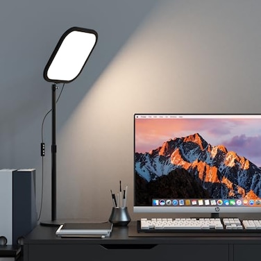 ALTSON 10in Zoom Lighting for Computer FullScreen LED Video Conference Light Desk Ring Light with Stand and Phone Holder for Video Call Webcam Home Office Podcast Online Meeting Live Streaming