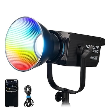 NANLITE FS300C 300w RGB Studio Spotlight 2700K7500K APP ControlLed Video Light Bowens Mount for Photography VideographyLive StreamerContent Creation