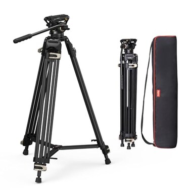 SmallRig AD01 Video Tripod 73 Heavy Duty Tripod with 360 Degree Fluid Head and Quick Release Plate for DSLR Camcorder Cameras 3751