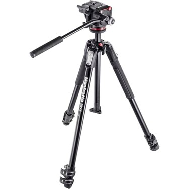 Manfrotto 190X Aluminum 3Section Tripod Kit with XPRO Fluid Head MK190X32W Black