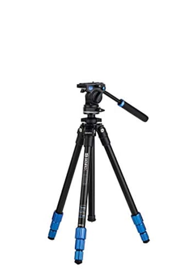 Benro SlingTravel Tripod Kit w S2CSH PanTilt Head Aluminum 4Section 57 Max Height 55 lb Load ArcaSwiss Plate Case Ideal for Mirrorless DSLR Video TSL08AS2CSH