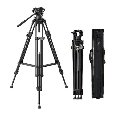 SmallRig AD80 FreeBlazer HeavyDuty Video Tripod System 75 Tall Fluid Head OneStep Height Adjust DualMode QR Plate Load up to 17lbs Professional Tripod for Camera