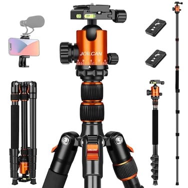 JOILCAN Tripod for Camera 81 Aluminum Camera Tripod Stand 83 DSLR Tripods Monopods Heavy Duty Travel Tripod for Binoculars Spotting Scope Telescope Max Load 35lb