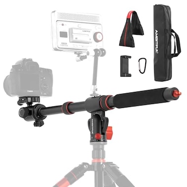 AMBITFUL 42 Heavy Duty Aluminum Tripod Boom Arm Horizontal Center Column arm with Sandbag 360 Rotatable Overhead Photography Arm for Camera 22lbs Load Capacity Tripod Arm