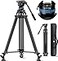 SIRUI AM25S Video Tripod 748 Professional Heavy Duty Tripod with Adjustable Damping Fluid Head for Camcorder Cameras DSLR 360 Pan 9075 Tilt Quick Release Plate Max Load 220lb