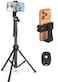 Liphisy 64 Tripod for Cell Phone Camera Phone Tripod with Remote and Phone Holder Sturdy Stable Height Adjustable MultiAngle Shot Selfie Stick Tripod for Video Recording