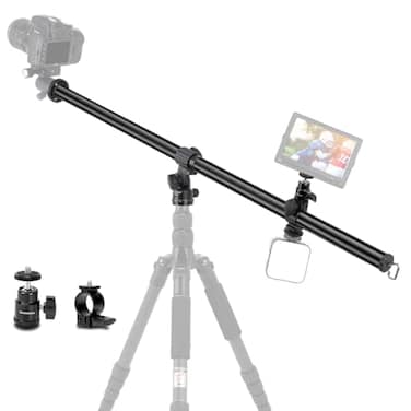Koolehaoda 33 Tripod Extension Arm Aluminum Horizontal Center Column Arm 2 Sections with 360 Rotatable for Overhead MultiAngle Photography Load up to 22lbs Tripod Not Included