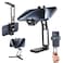 NEEWER Phone Tripod Mount with Cold Shoes Metal Smartphone Tripod Adapter Compatible with iPhone Multi Angle Tri Fold Cell Phone Holder Handheld Phone Grip for Streaming Vlog SP04