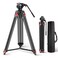 NEEWER Basic 74 Video Tripod with Fluid Head Metal Camera Tripod with Smooth Friction Damping Mid Level Spreader Quick Release Plate Compatible with Manfrotto 501 Max Load 176lb TP37
