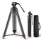 NEEWER Basic 74 Video Tripod with Fluid Head Metal Camera Tripod with Smooth Friction Damping Mid Level Spreader Quick Release Plate Compatible with Manfrotto 501 Max Load 176lb TP37
