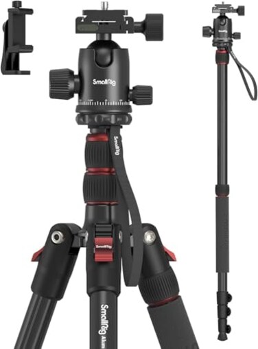 SmallRig CT20 Camera Tripod 787 Foldable Aluminum Tripod Monopod 360Ball Head Detachable Payload 33lb 200cm787